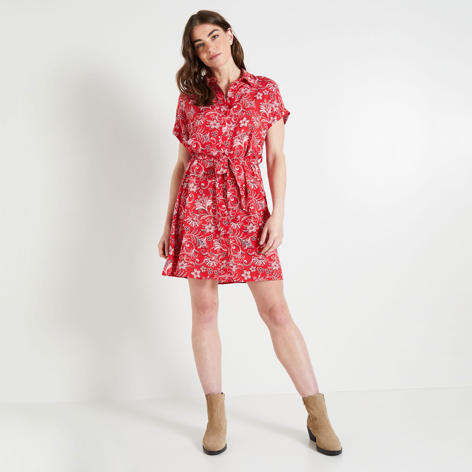 Robe chemise imprimée femme