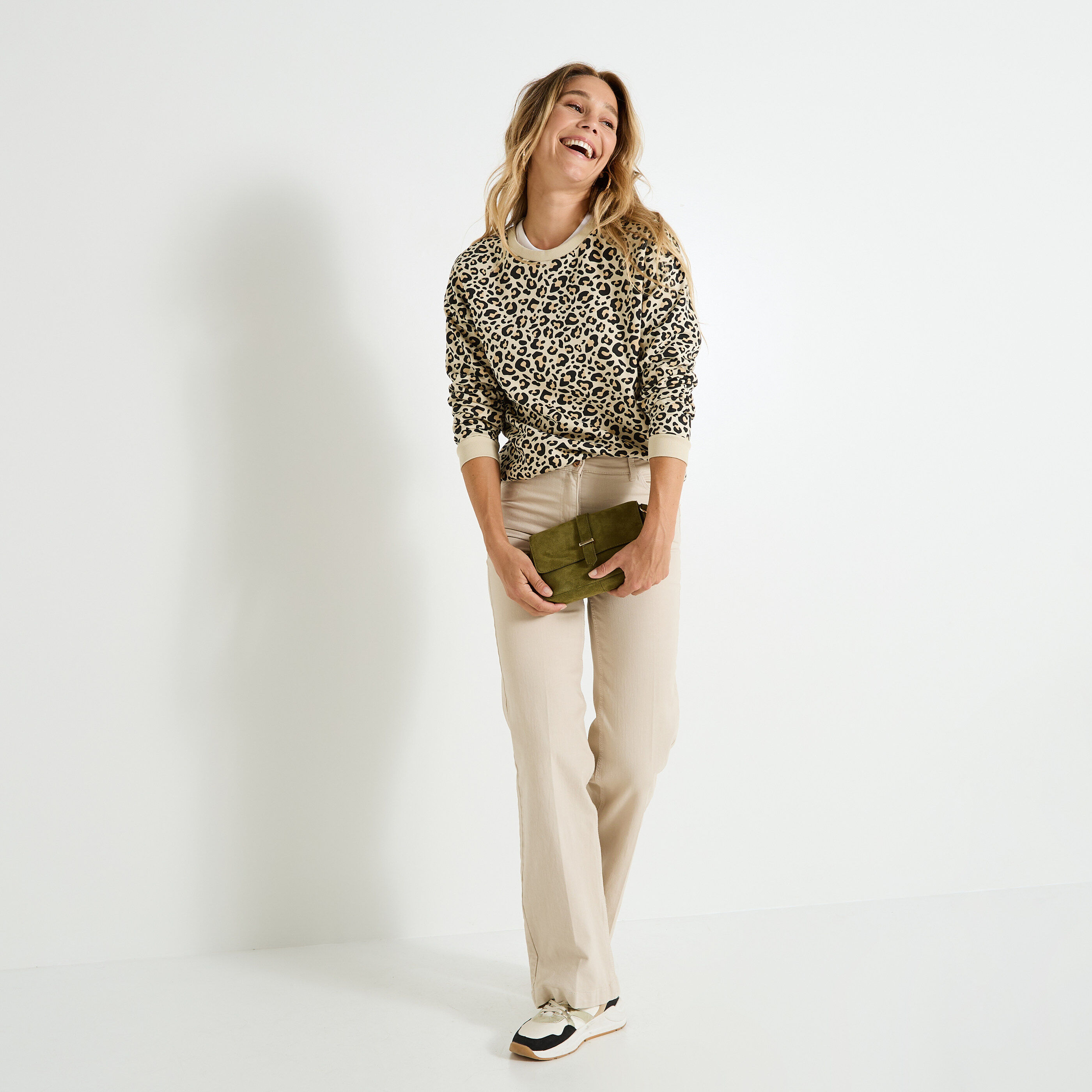 Sweat imprim&eacute; l&eacute;opard femme