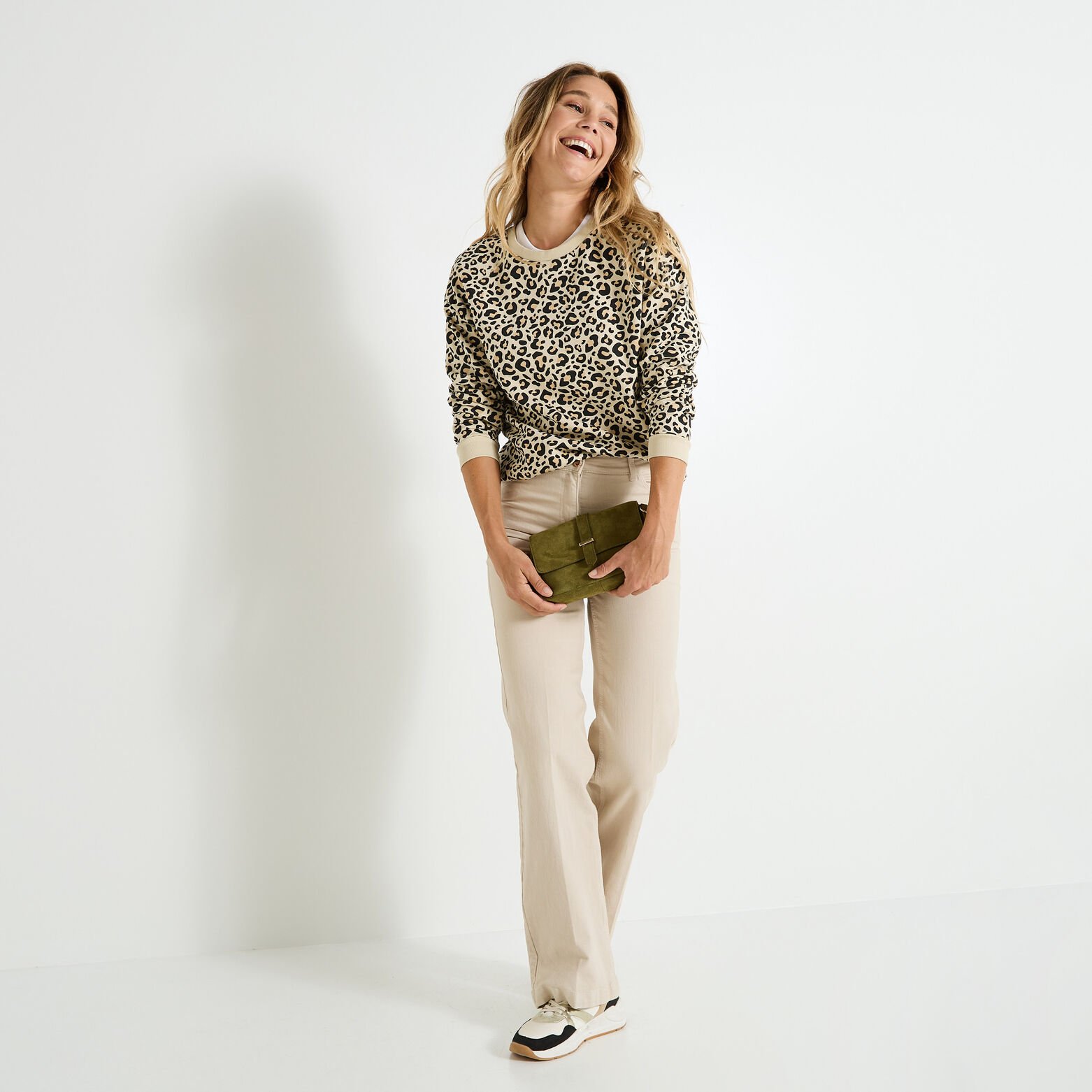 Sweat imprimé léopard femme