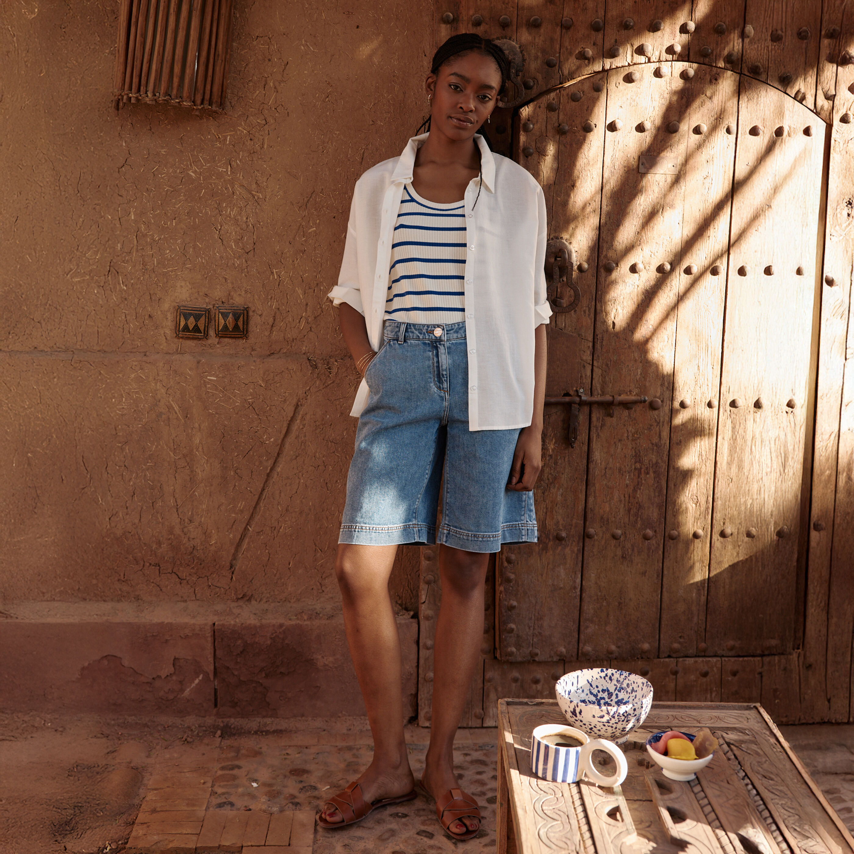 Bermuda en jean femme