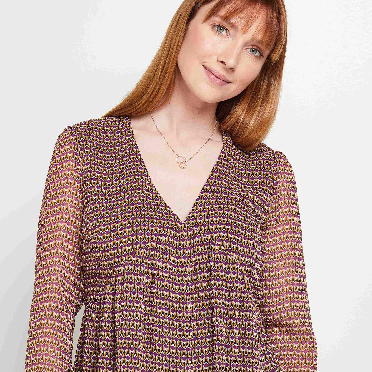 Robe en voile imprimée femme