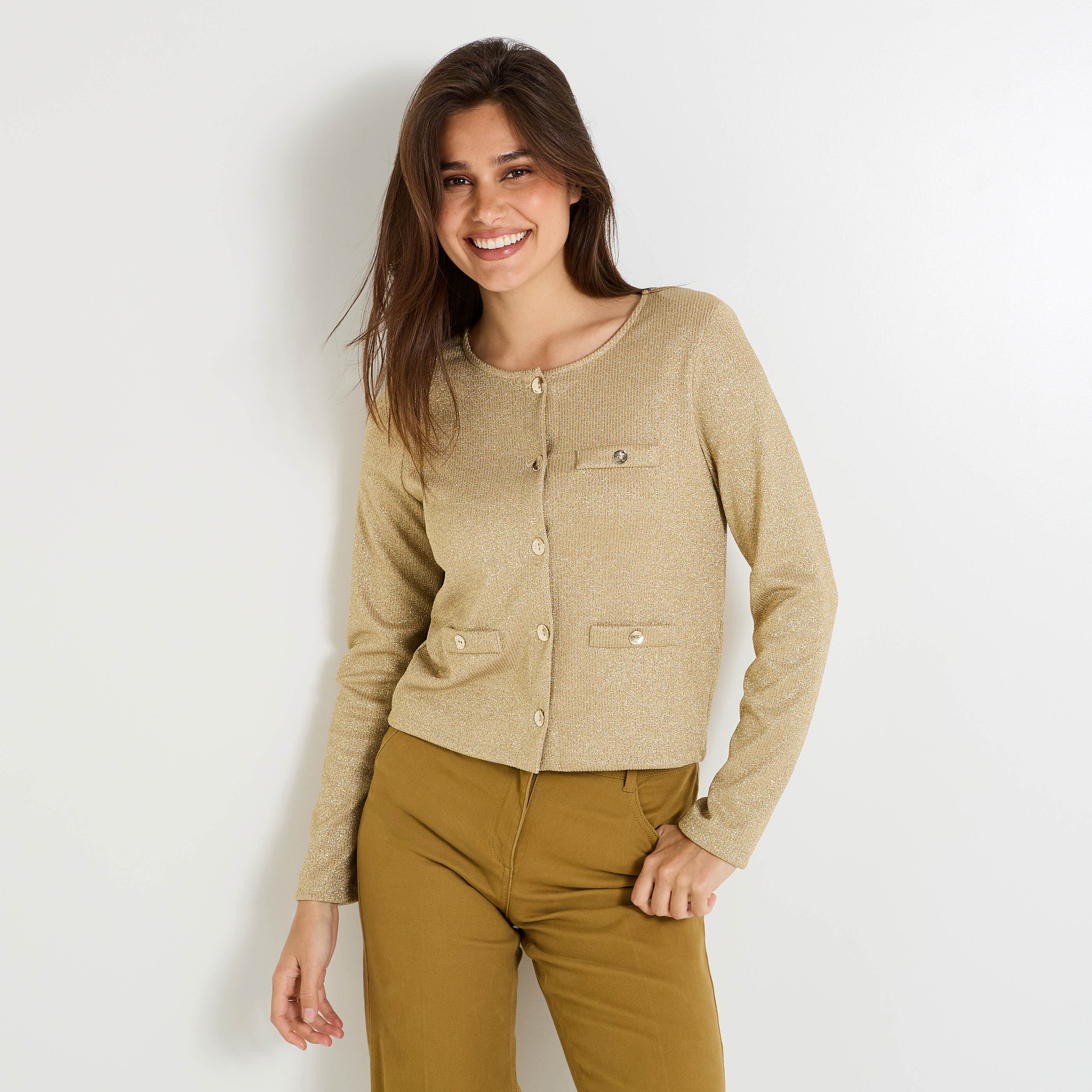 Veste en maille iris&eacute;e femme