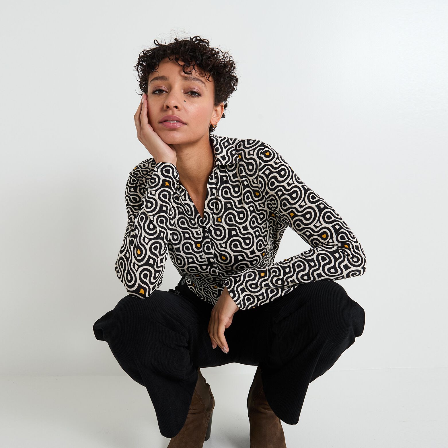 Chemise imprimé géométrique femme