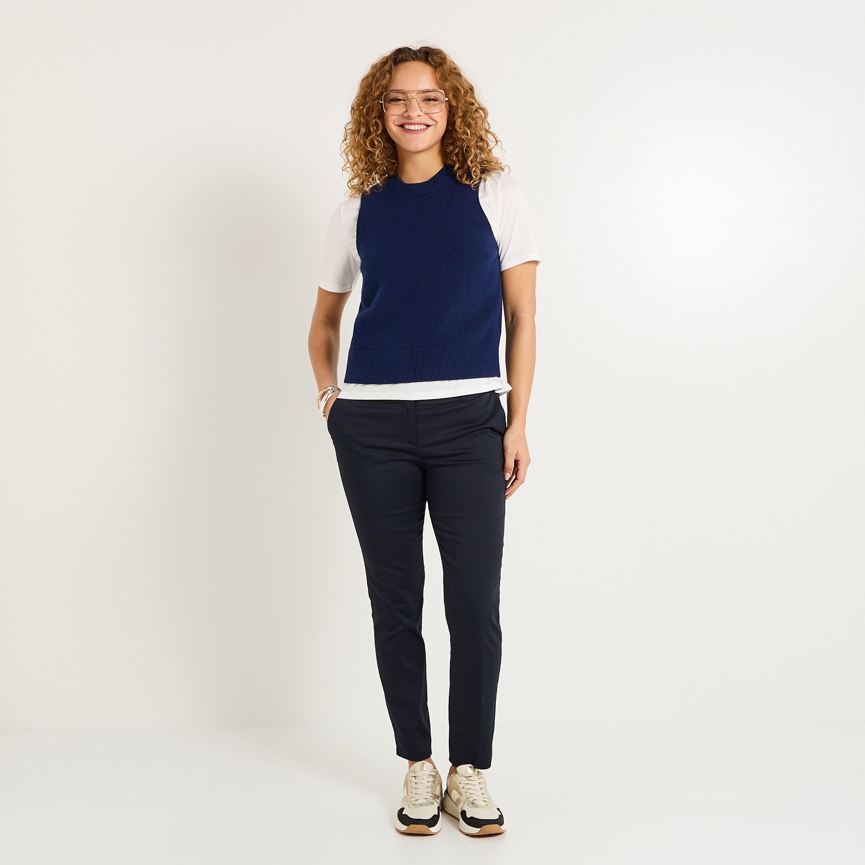Pantalon tall raccourci femme