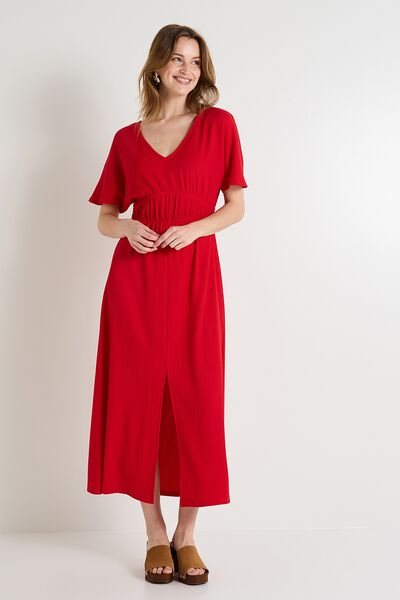 Robe longue en maille femme