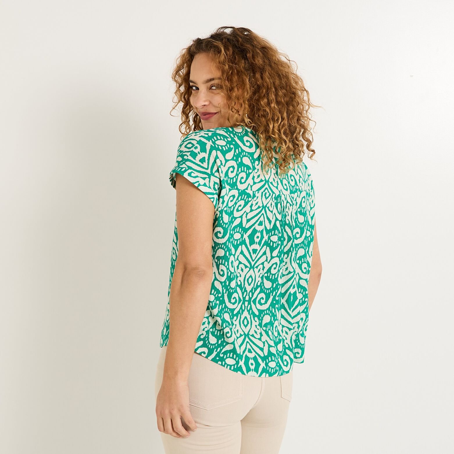 Blouse col V femme