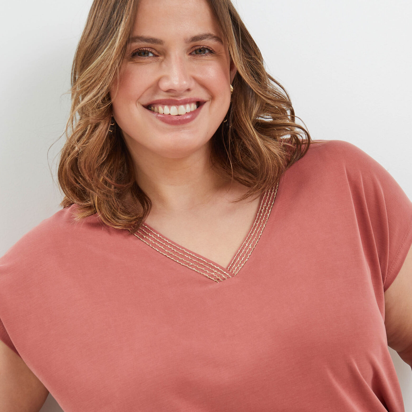 Tshirt col V femme