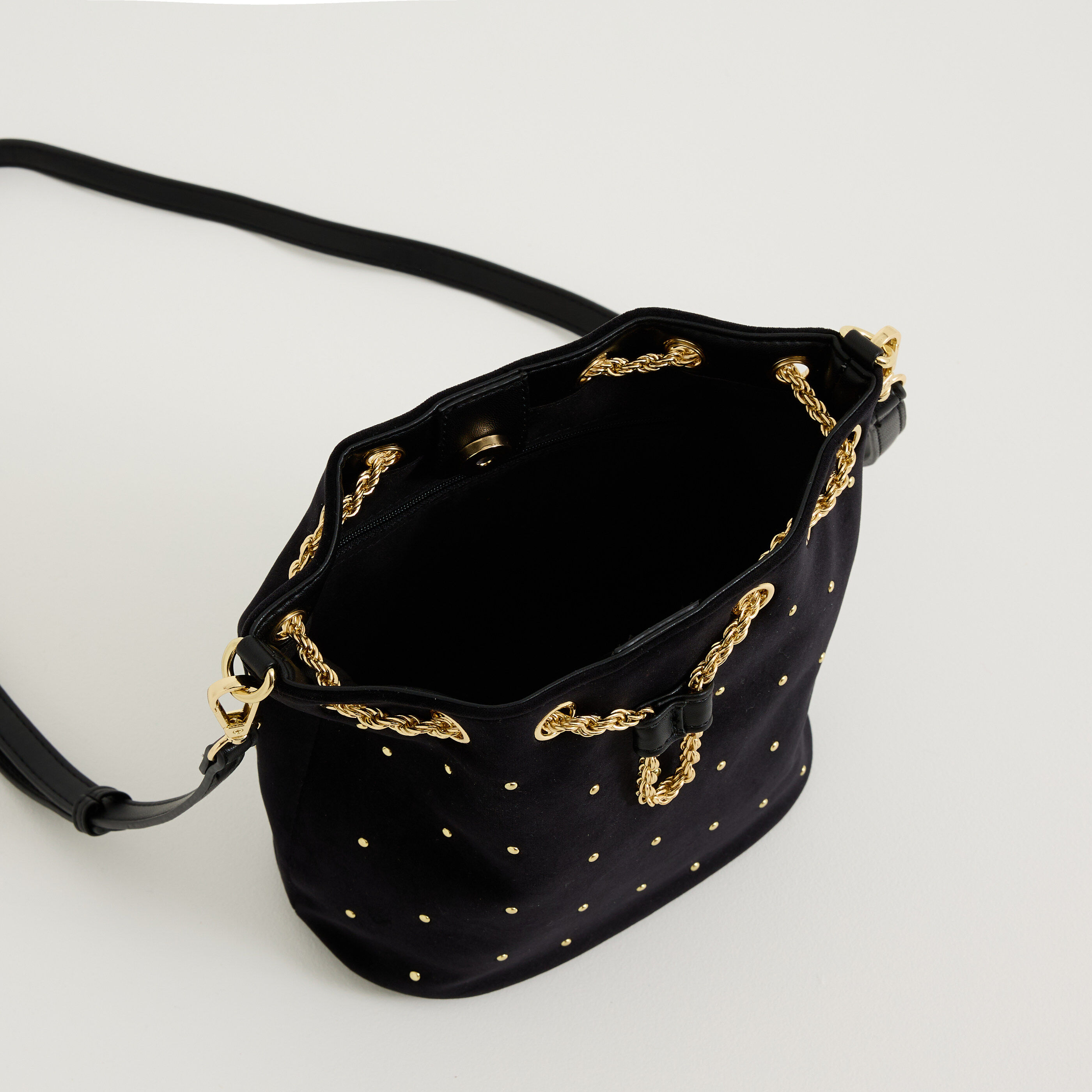 Petit sac seau en velours femme