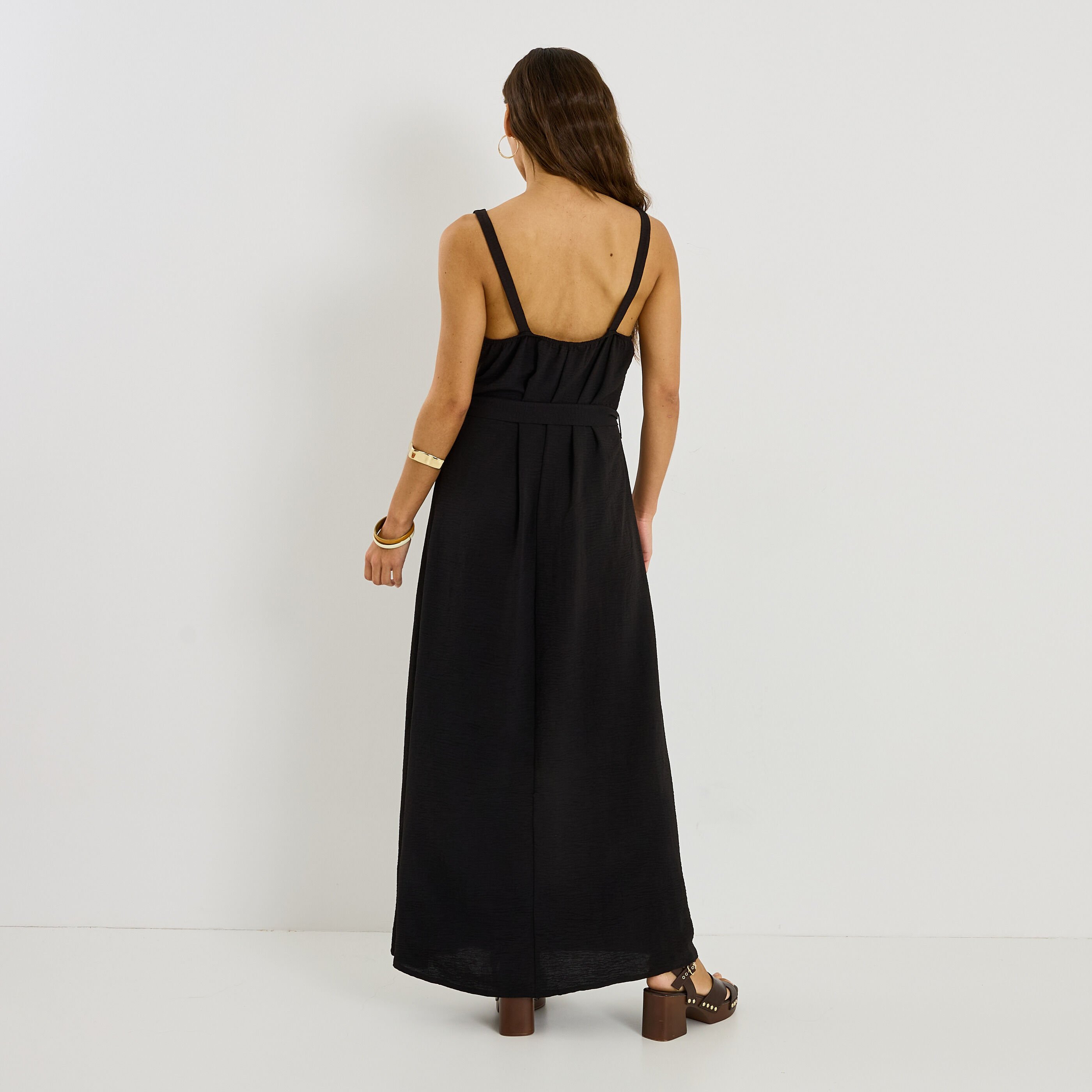 Robe longue unie infroissable