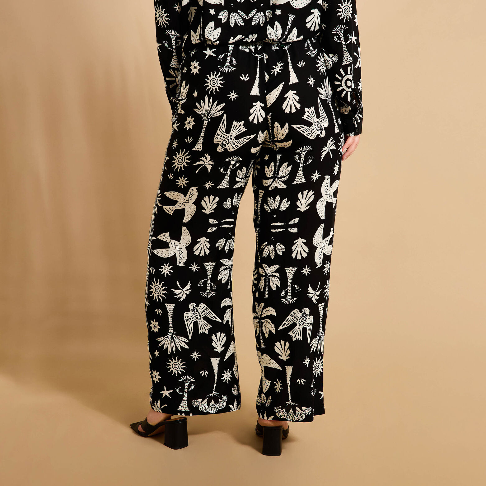 Pantalon large imprimé femme