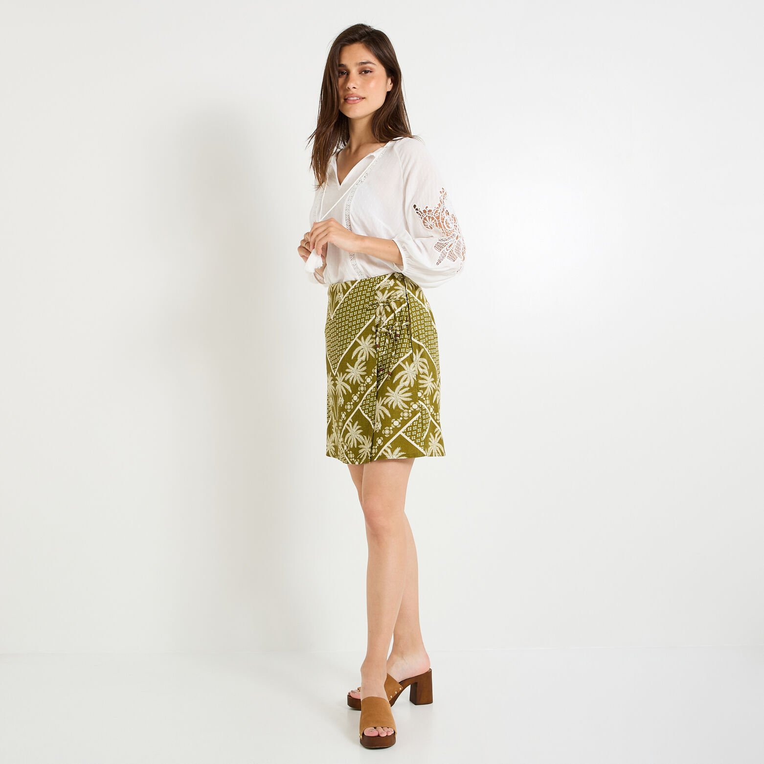 Blouse col V femme