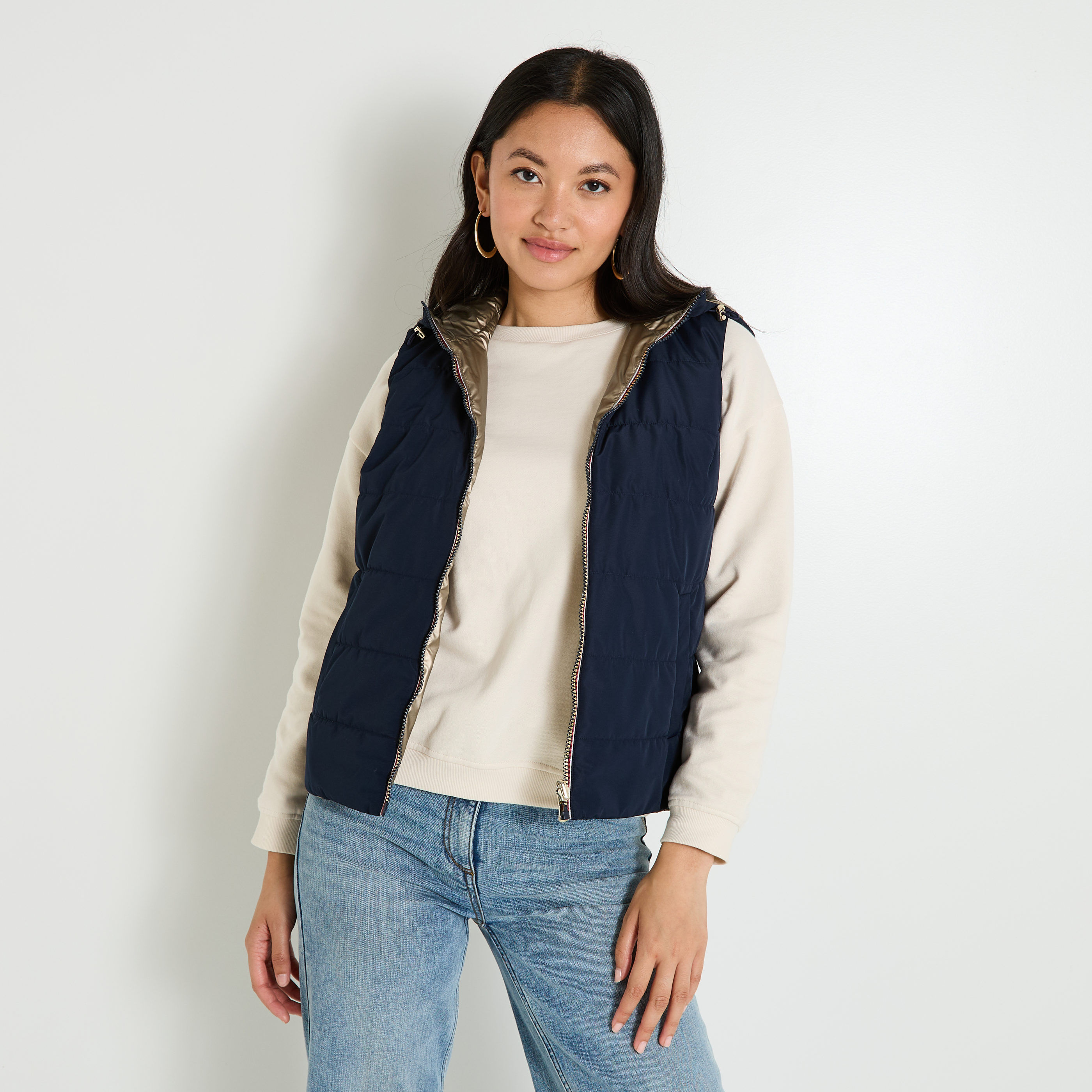 Doudoune sans manches r&eacute;versible femme