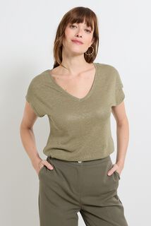 T-shirt en lin mélangé femme