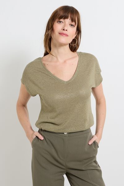 T-shirt en lin mélangé femme