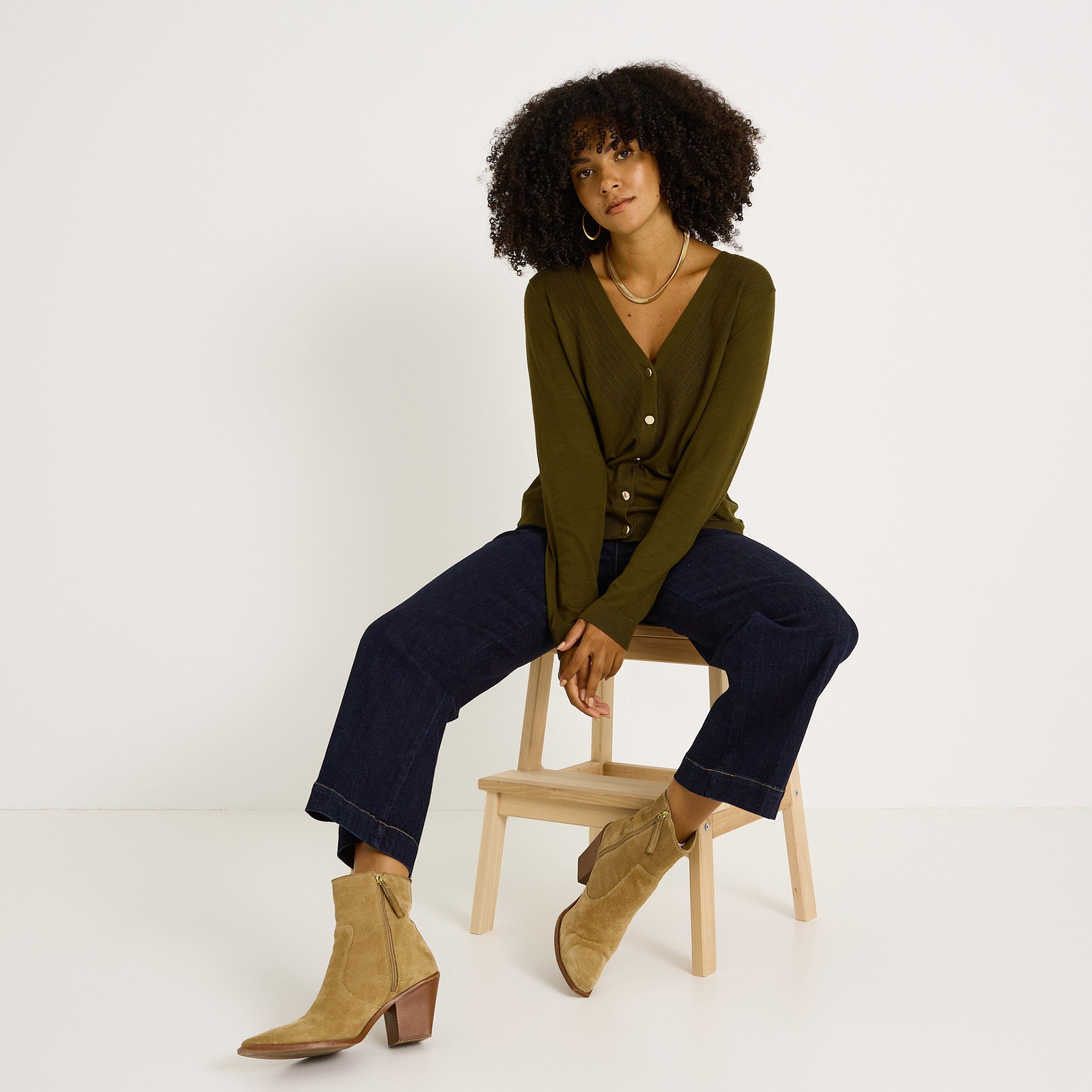 Gilet en maille fine femme