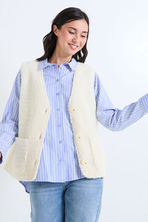 Gilet moumoute sans manche femme