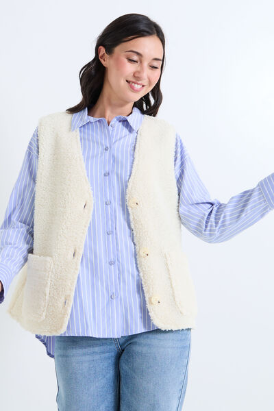Gilet moumoute sans manche femme