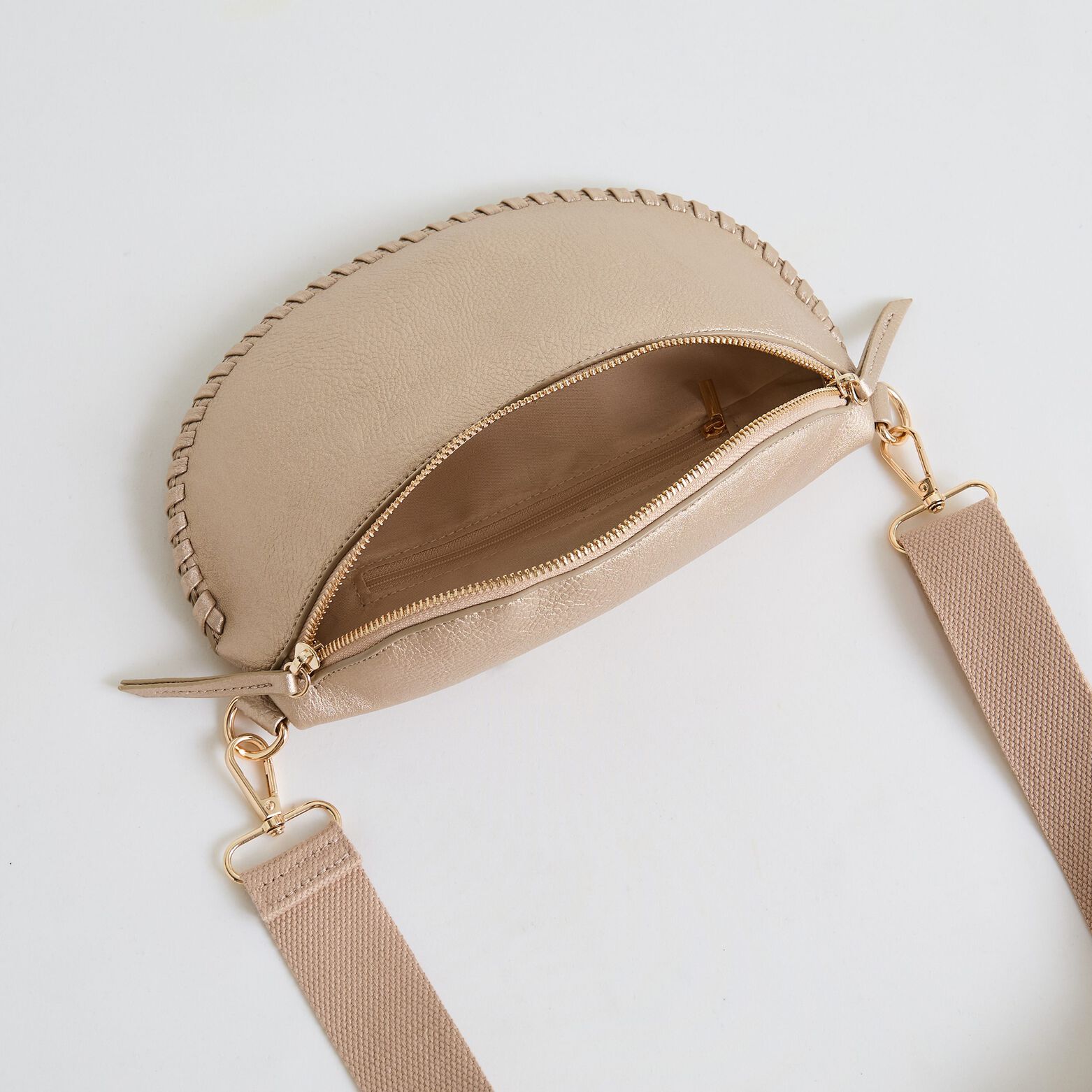 Sac banane doré femme