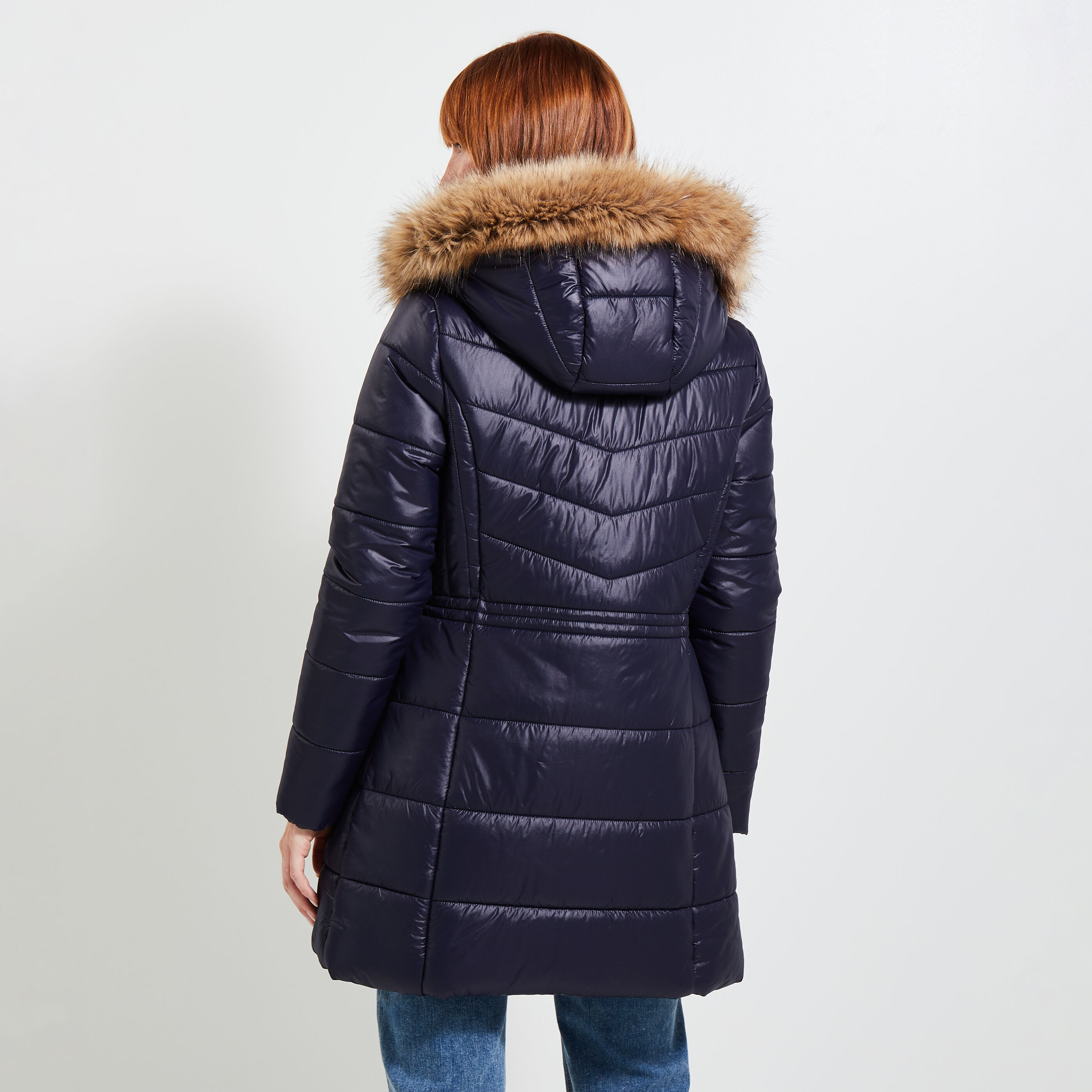 Doudoune mi sales longue cintrée femme