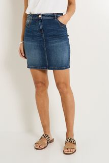 Jupe droite en denim femme
