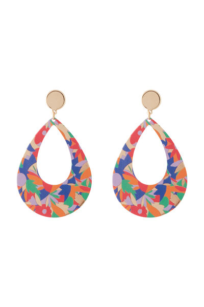 Boucles d'oreilles gouttes imprimées