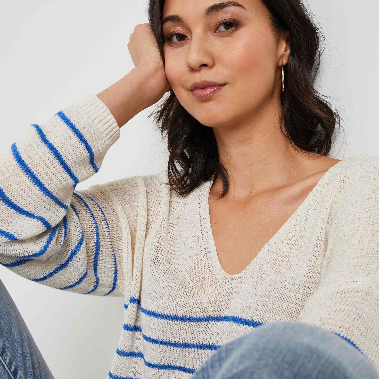 Pull maille col V