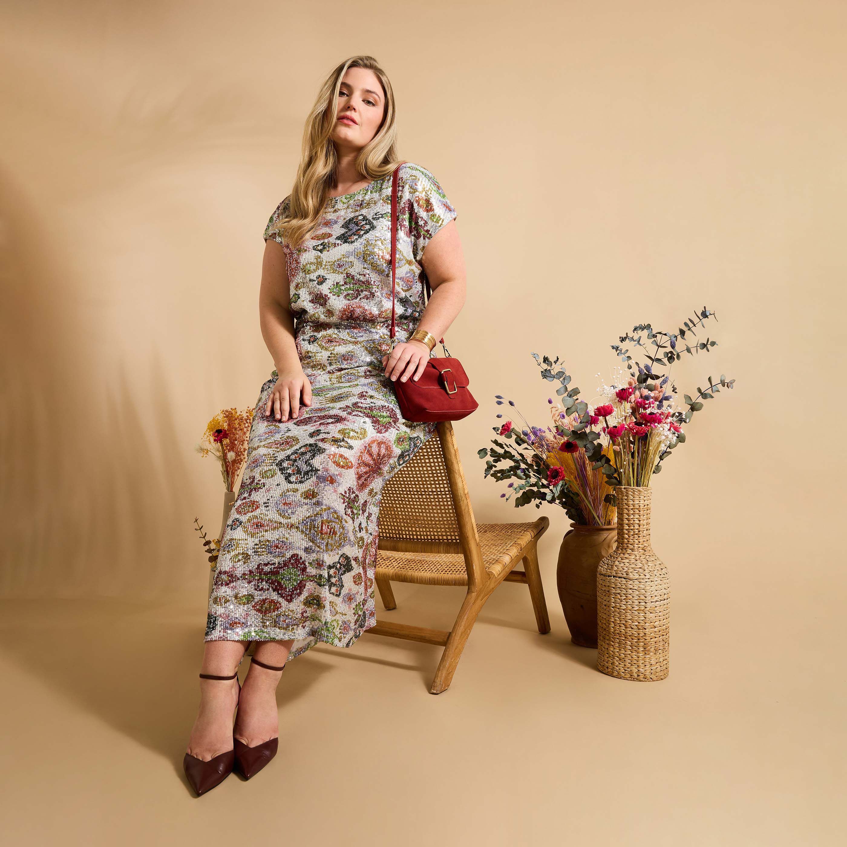 Robe longue habill&eacute;e femme