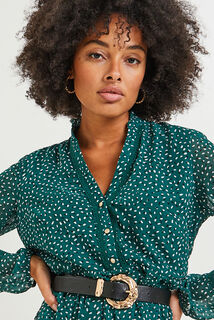 robe imprimée details macramé femme