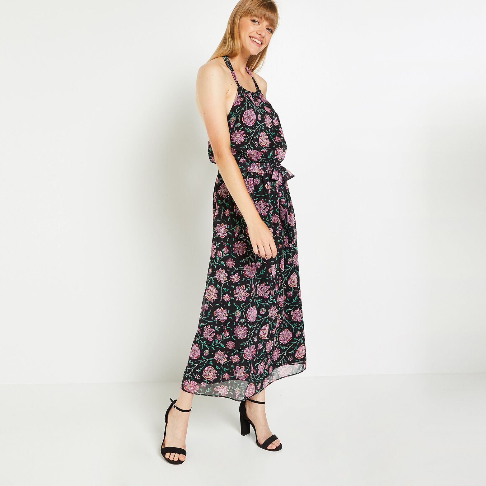 Robe longue imprimée femme