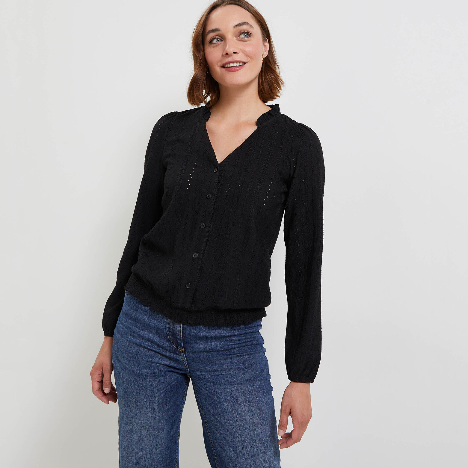 T-shirt col victorien femme