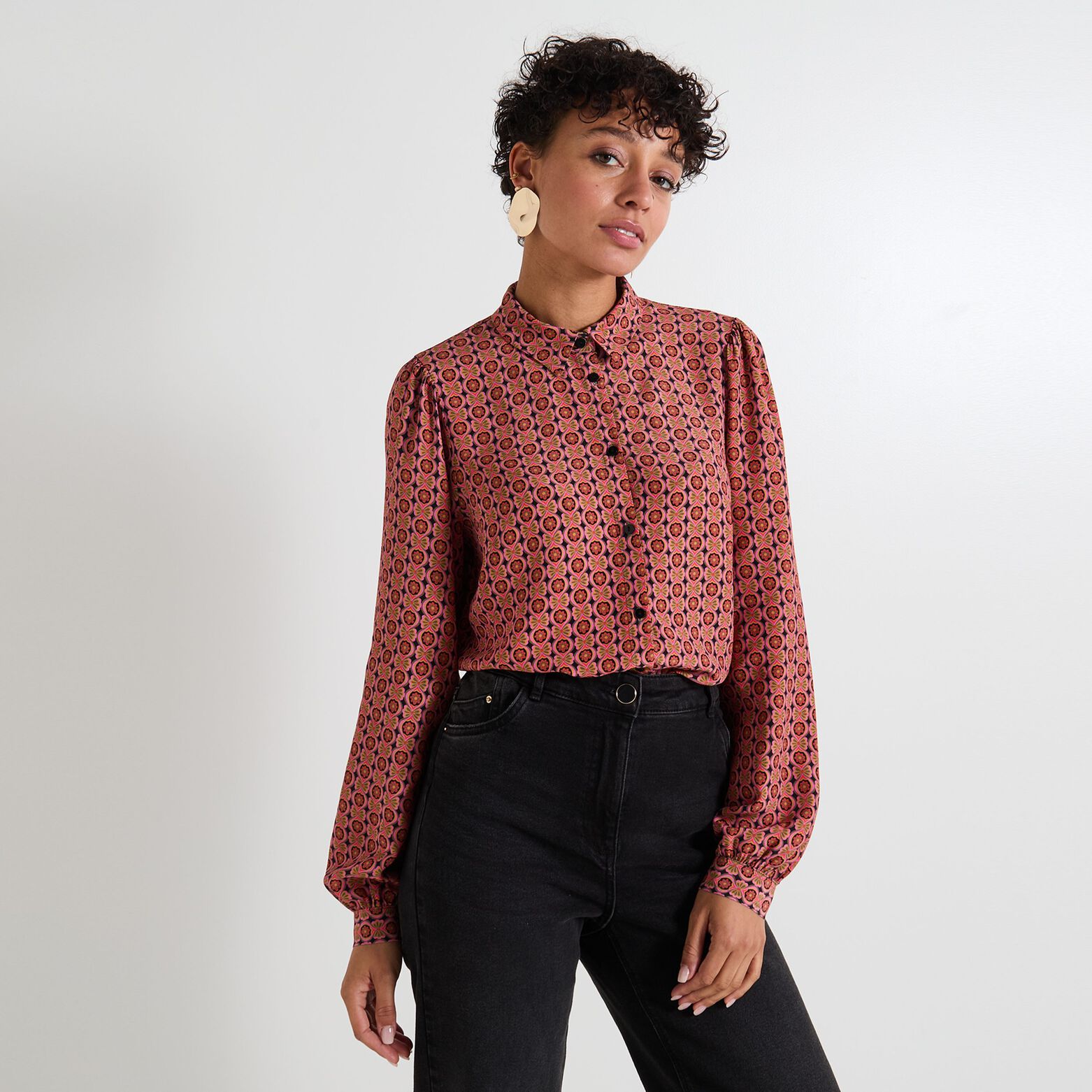 Chemisier col chemise femme