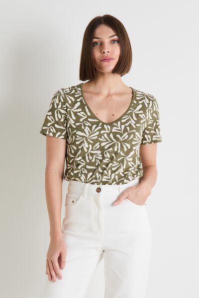 T-shirt col V femme