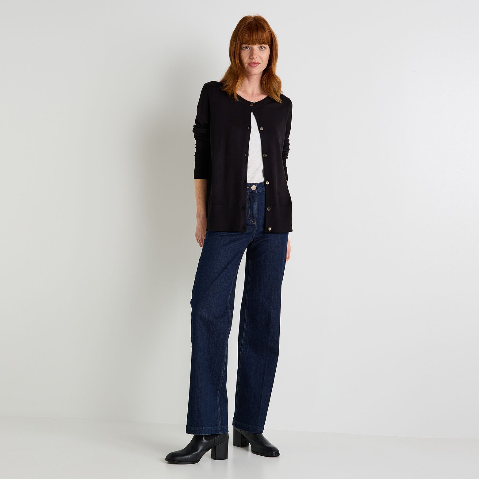 Gilet col rond femme
