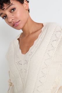 Pull col V femme