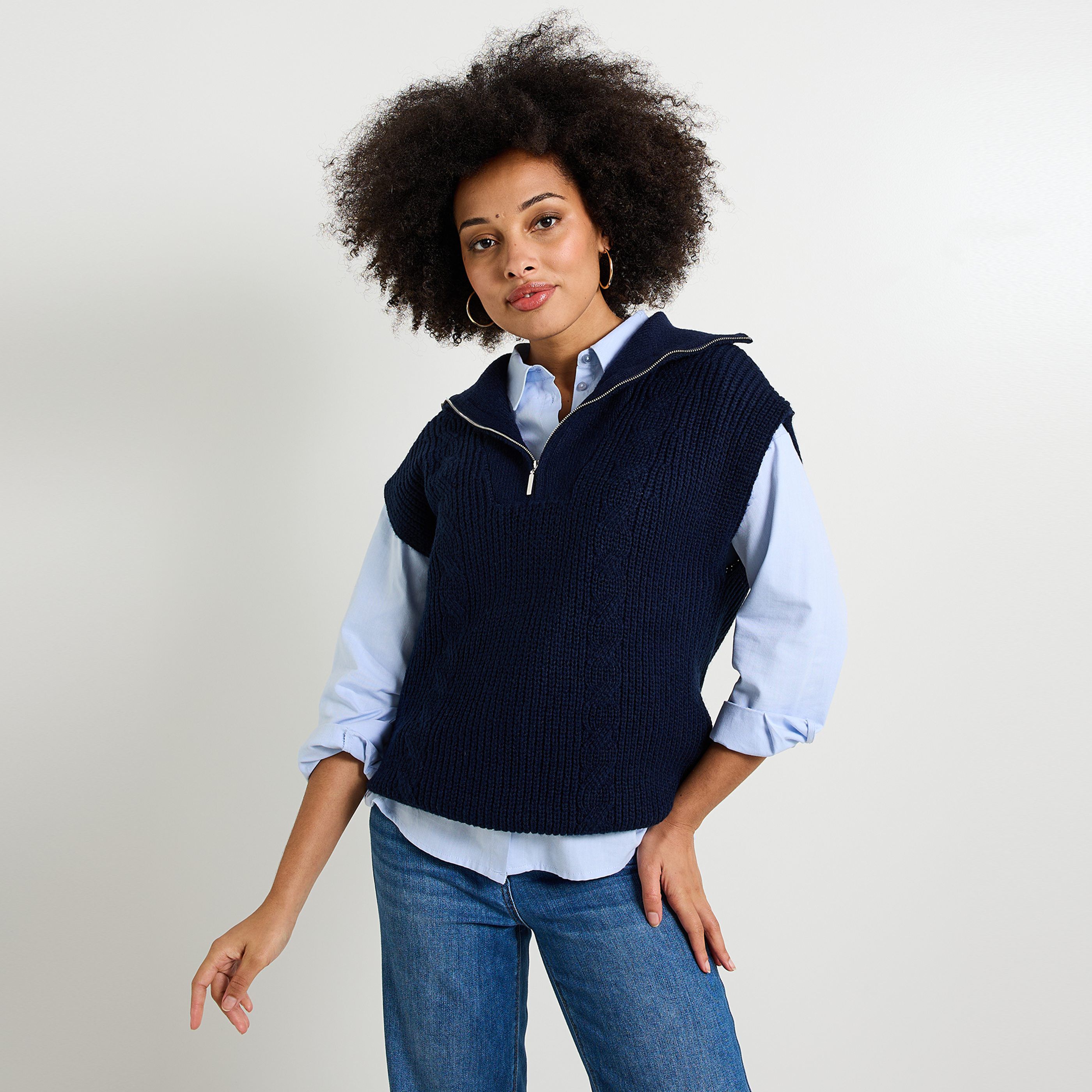 Pull sans manche femme