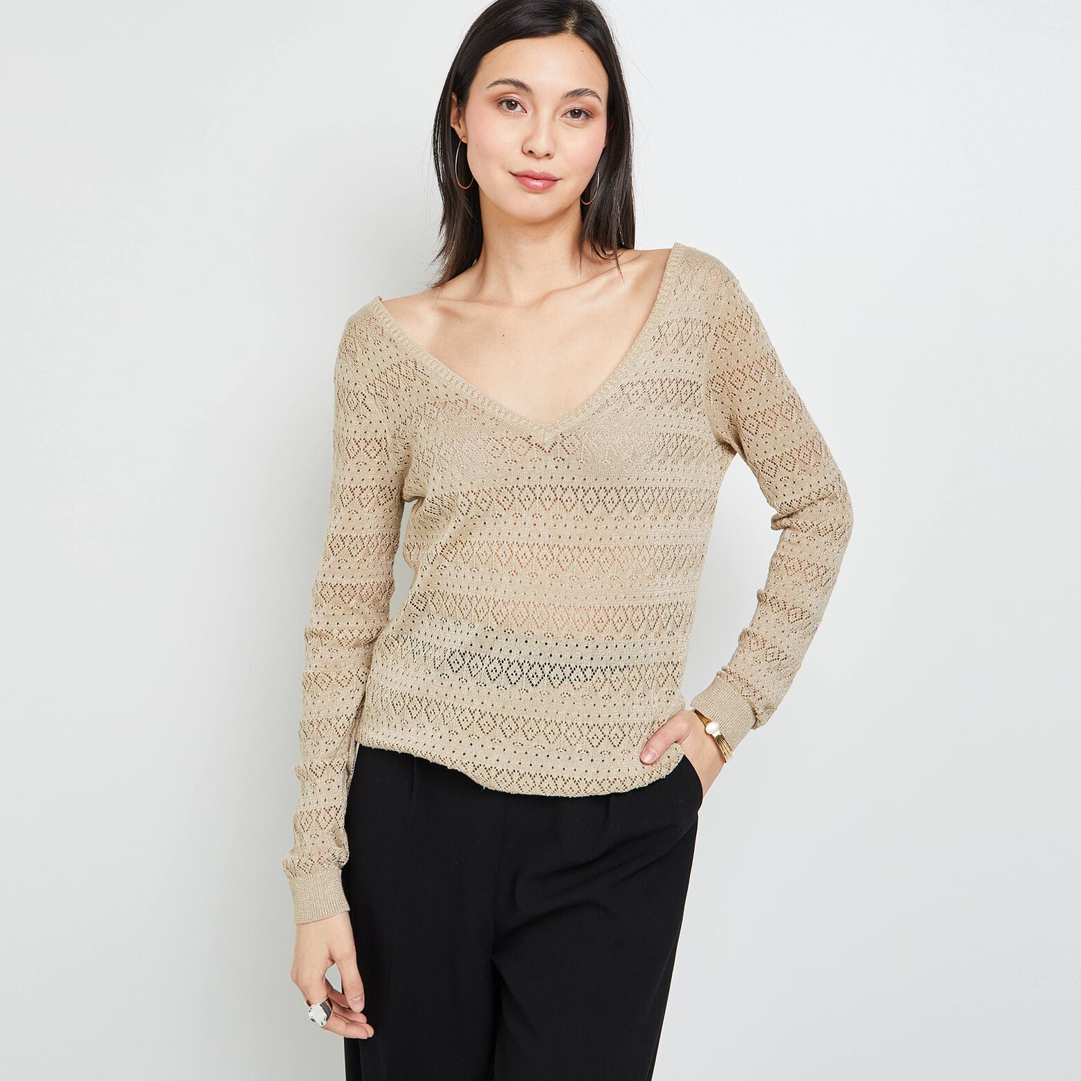 Pull ajouré femme