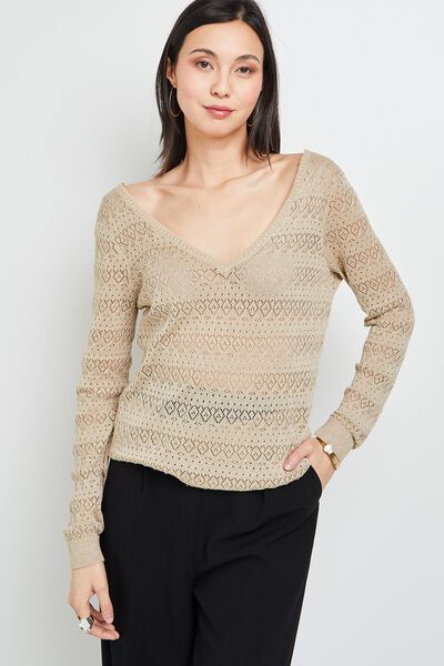Pull ajouré femme