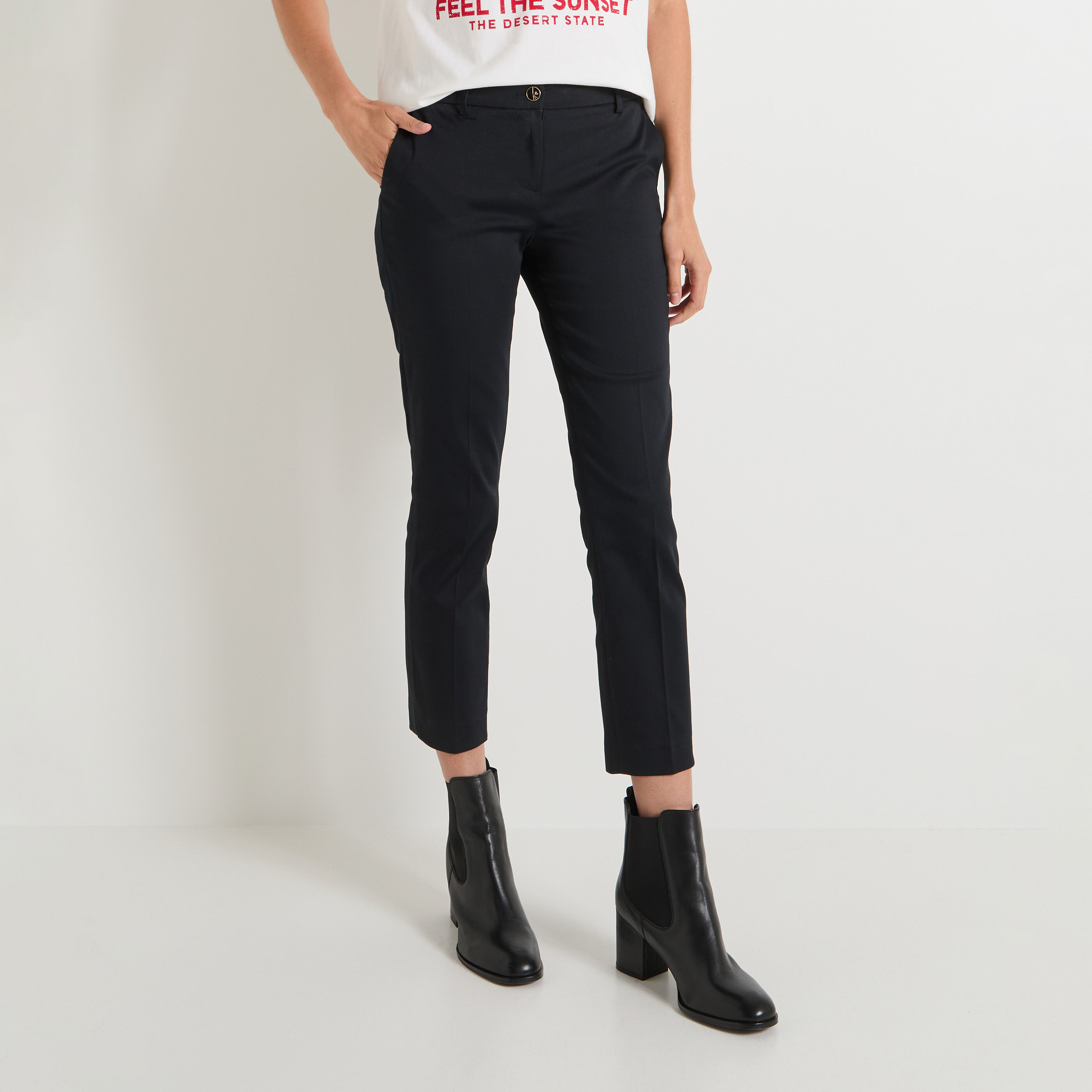 Pantalon cigarette femme