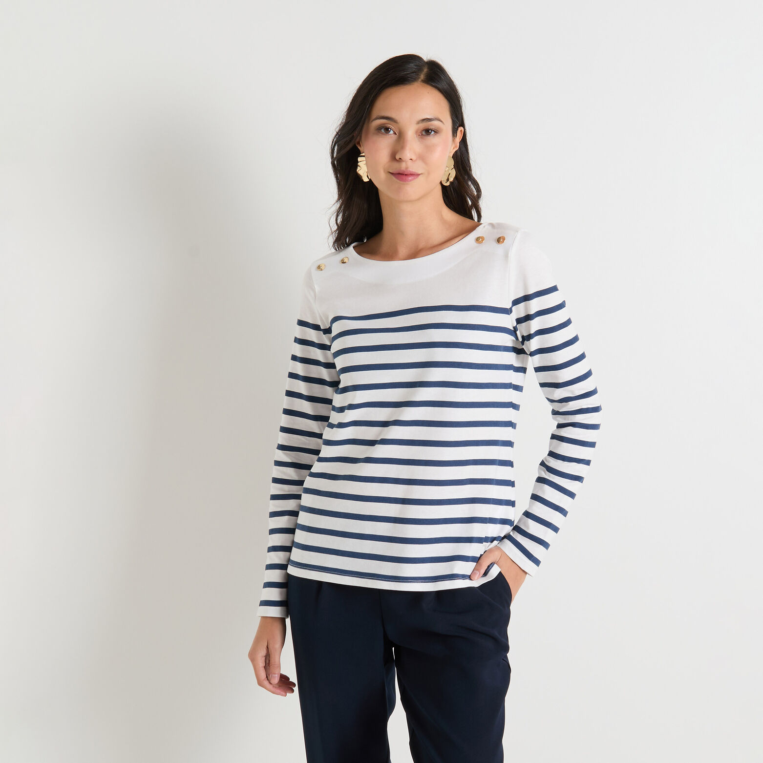 T-shirt col bateau femme