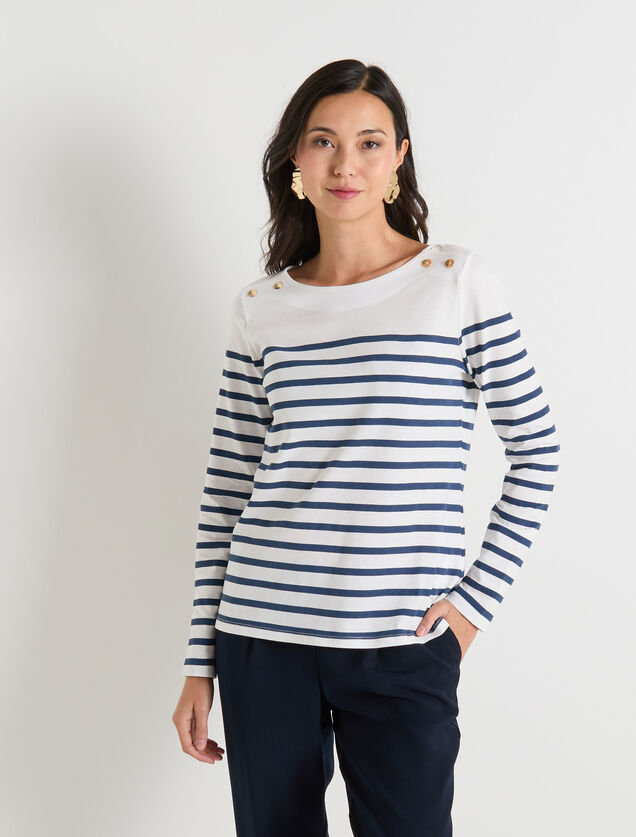 T-shirt col bateau femme