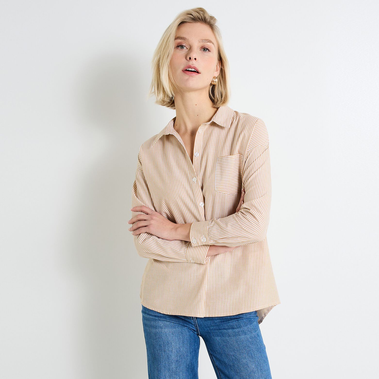 Chemise oversize rayée femme