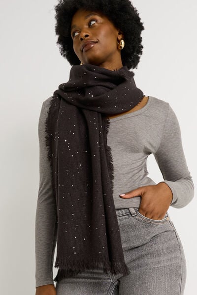 Écharpe unie à sequins femme