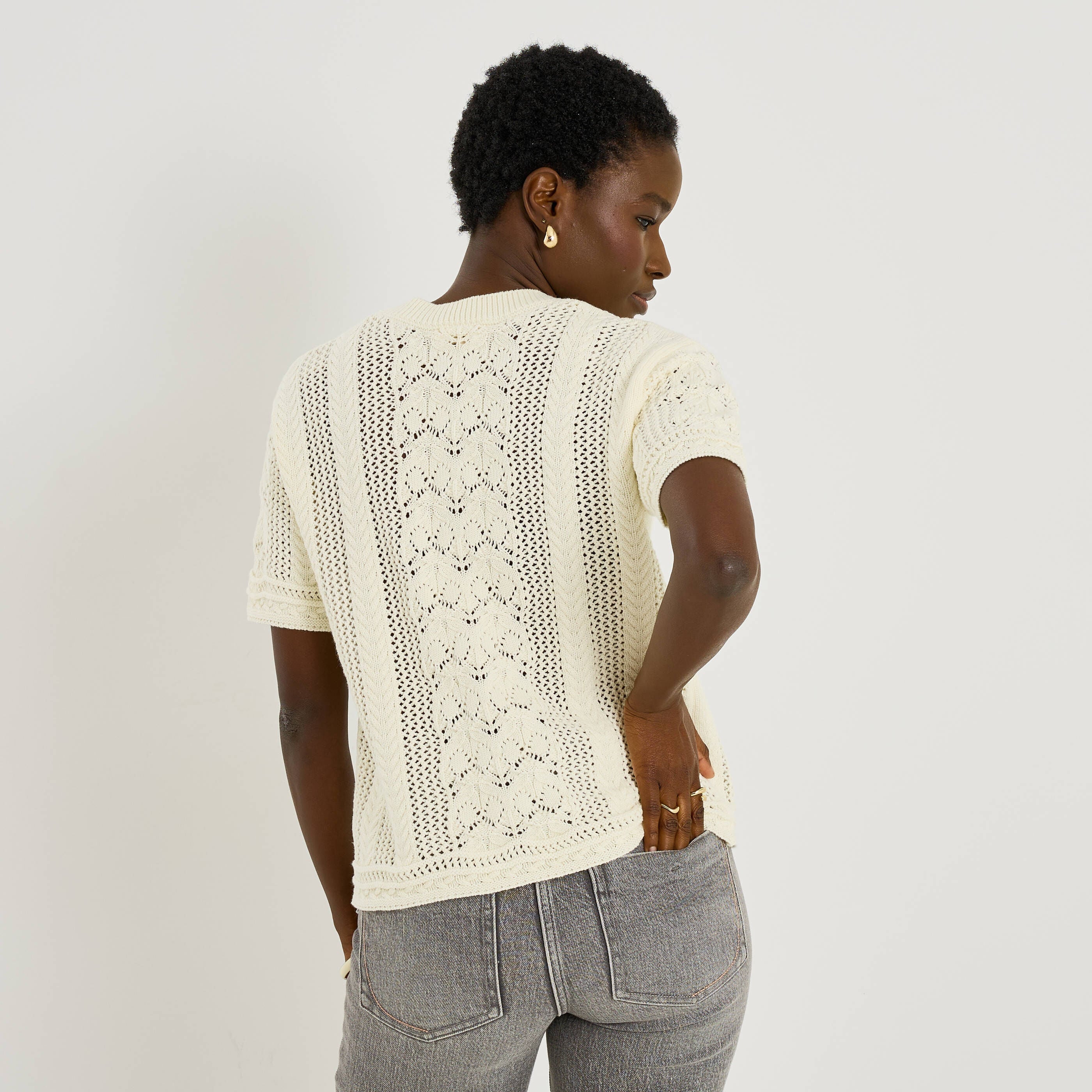 Pull manches courtes femme