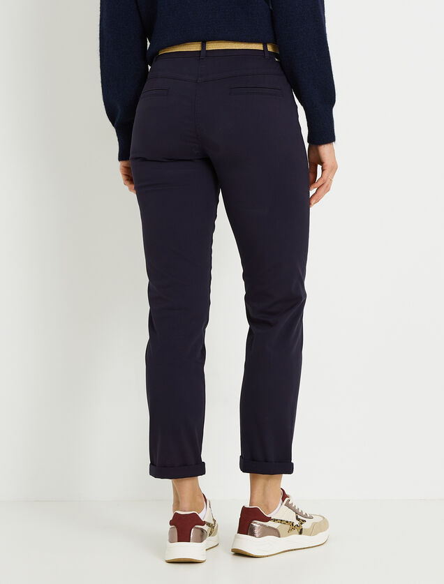 Pantalon chino uni femme