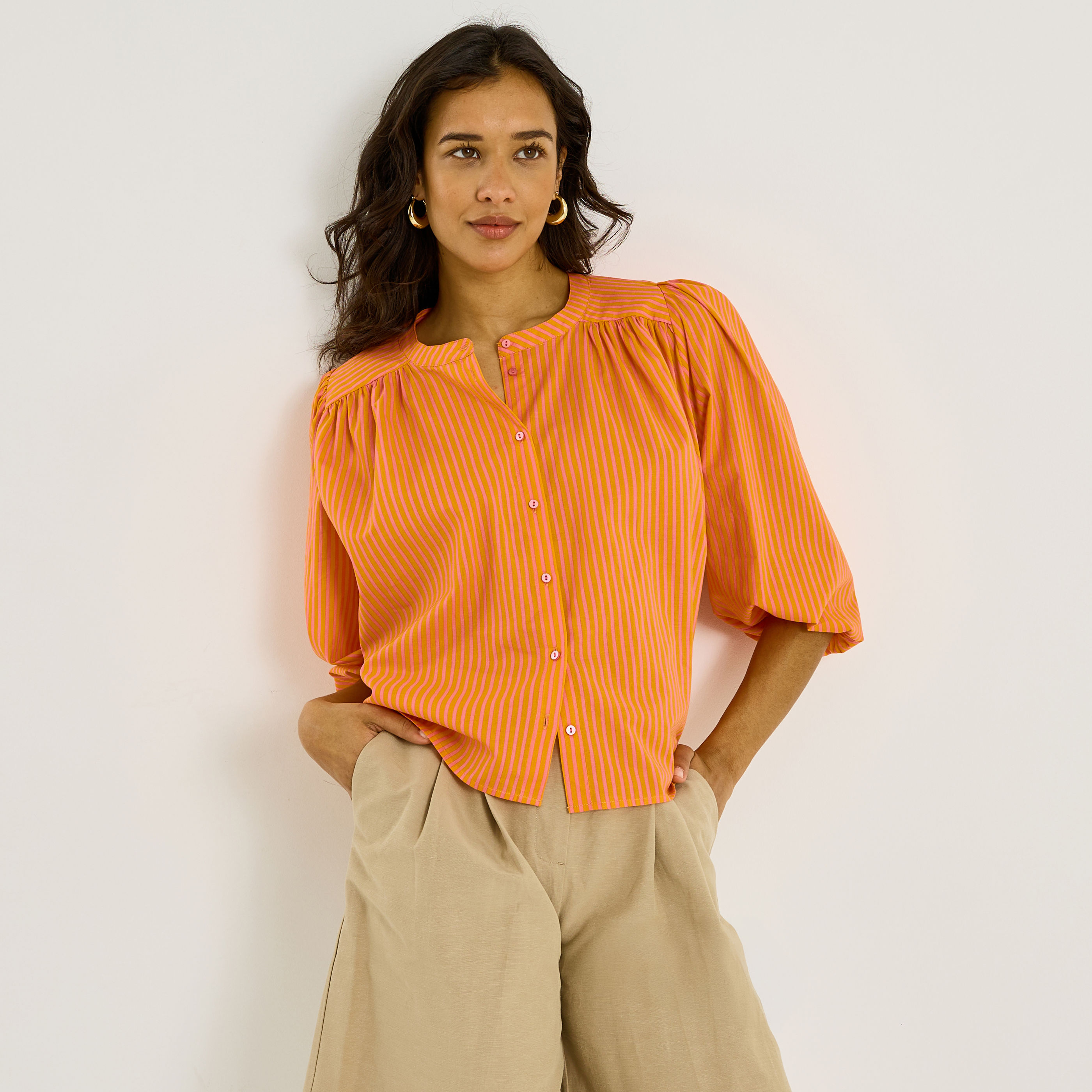 Chemise rayures verticales femme