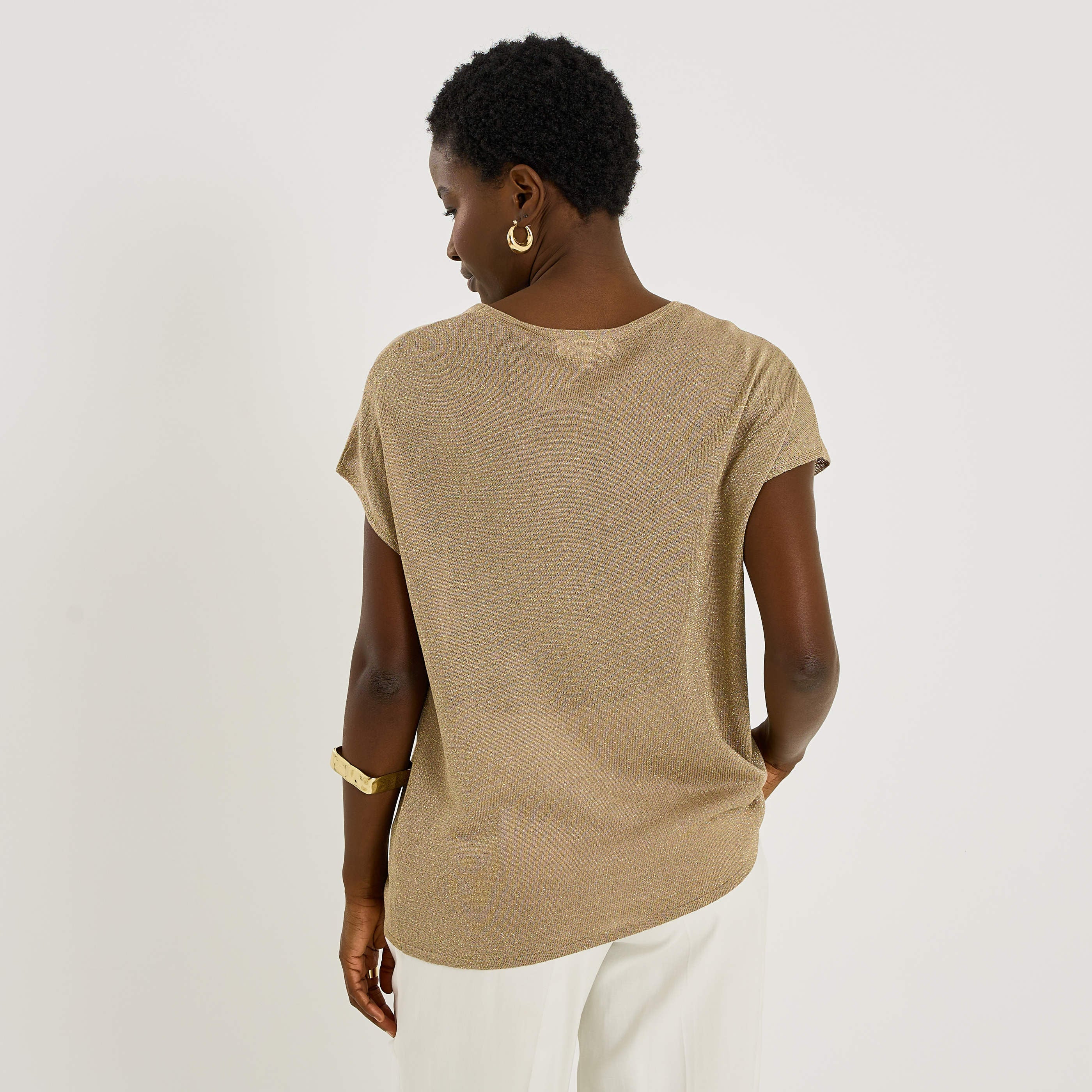Pull brillant d&eacute;tail bijou femme