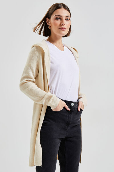 Gilet long à capuche femme