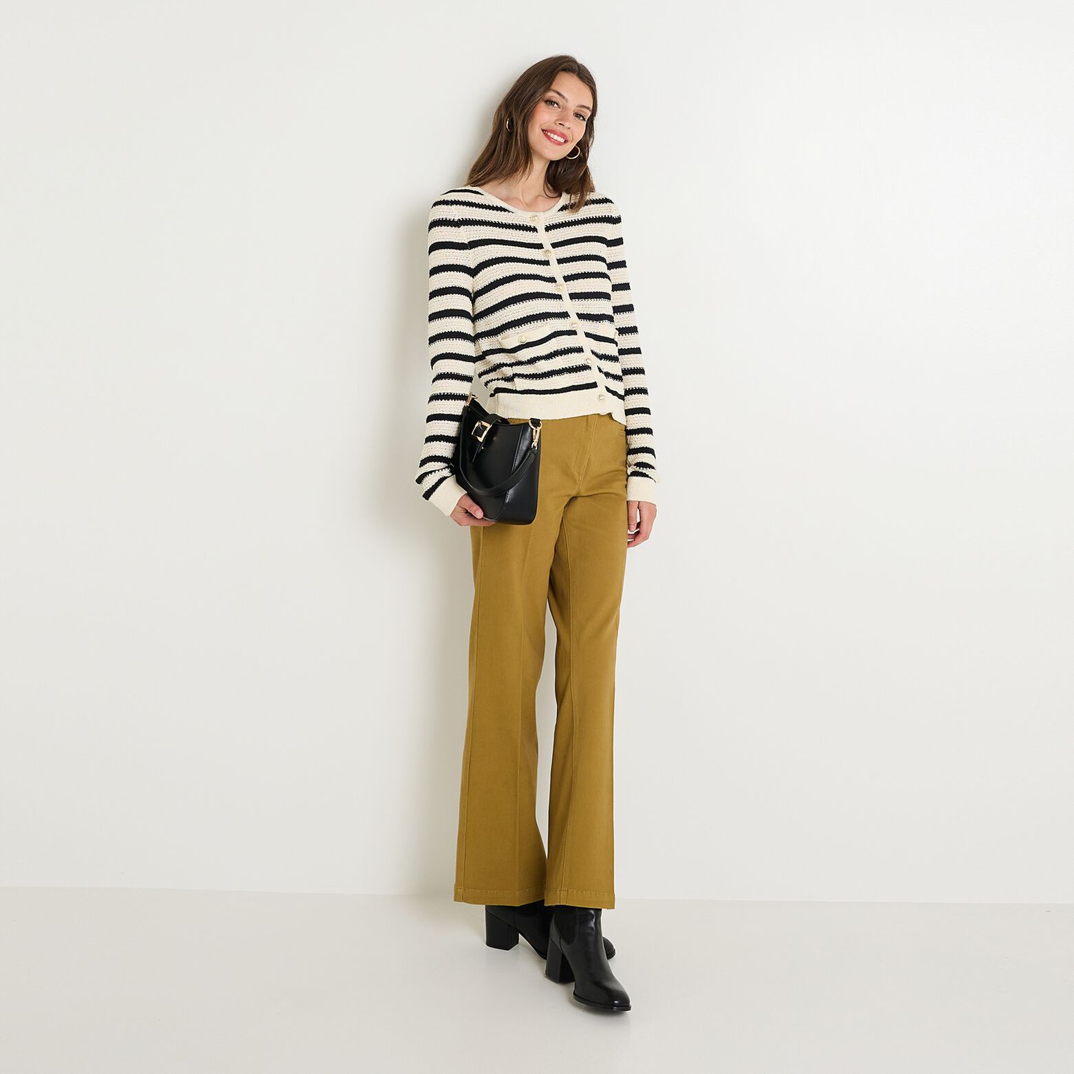 Gilet col rond femme