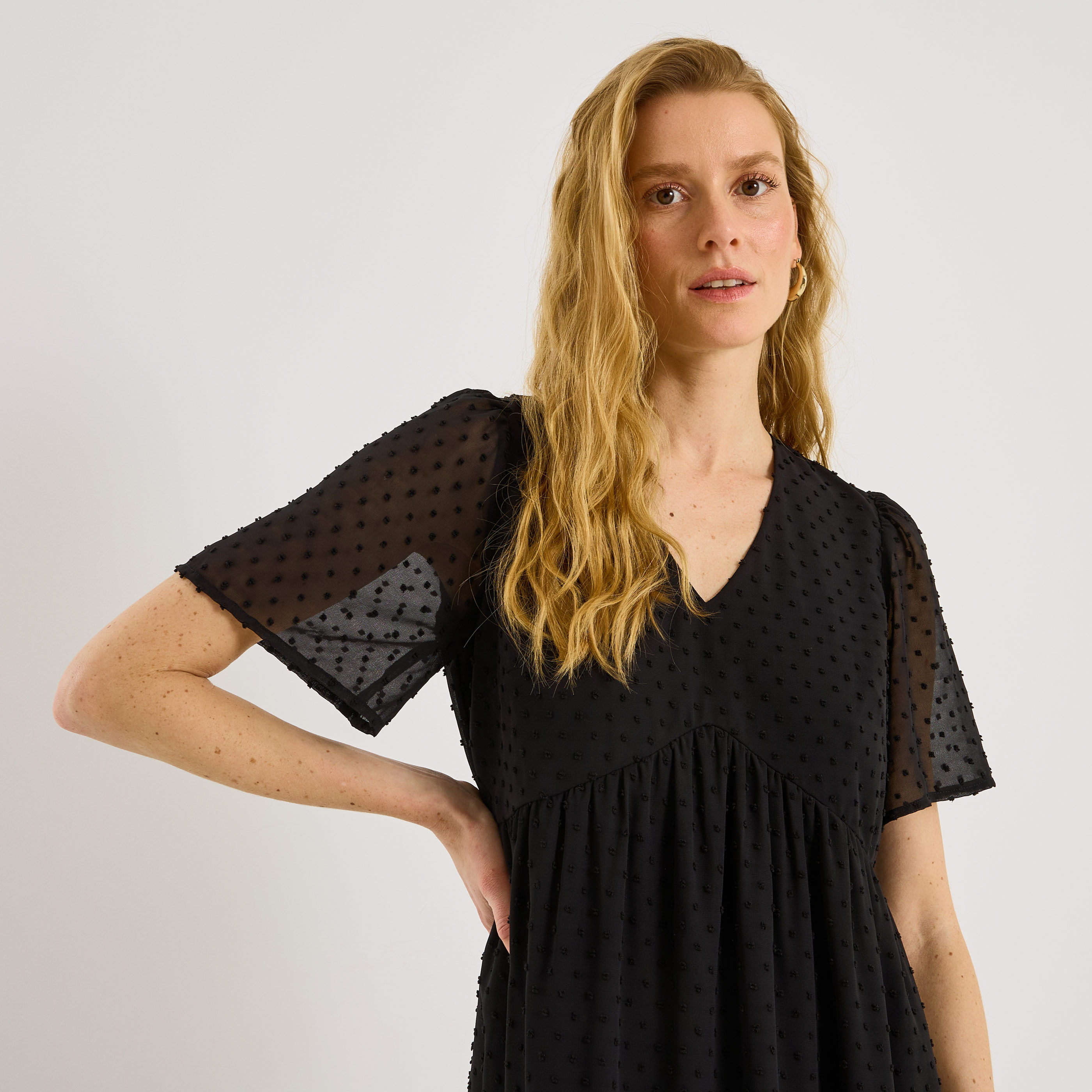 Robe courte en plumetis
