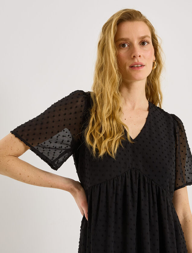 Robe courte en plumetis